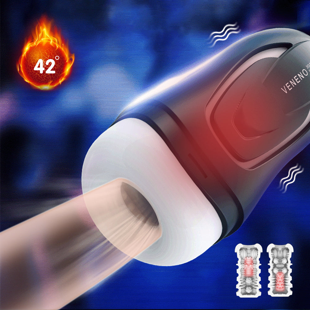 Real Voice 10 Frequency Vibration Heating Masturbation Male Sex Toy